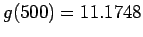 $ g(500) = 11.1748$