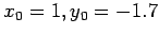 $x_0 = 1, y_0 = - 1.7$