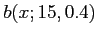 $ b(x; 15,0.4)$